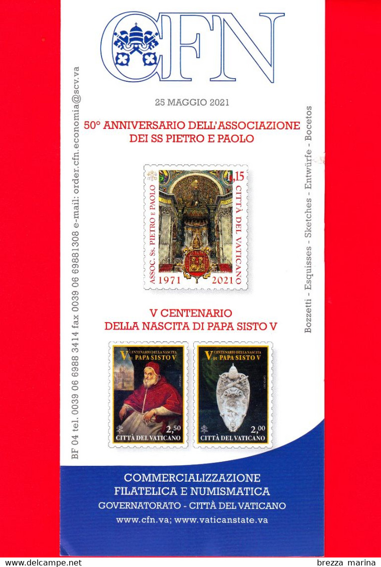 Nuovo - VATICANO - 2021 - Bollettino Ufficiale - Ass. SS. Pietro E Paolo - Papa Sisto V - BF 04 - Covers & Documents