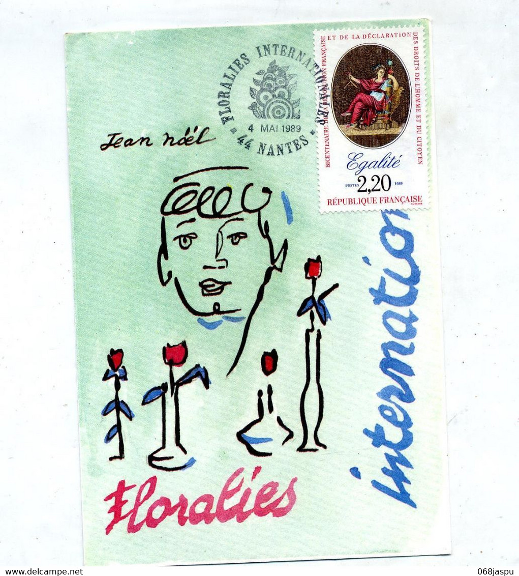 Carte Cachet Nantes Floralie 1989 - Cachets Commémoratifs