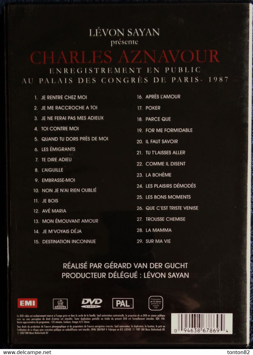 CHARLES AZNAVOUR - Palais Des Congrès De Paris - Concert En Public 1987 - Aznavour Chante 20 Chansons . - Concert Et Musique