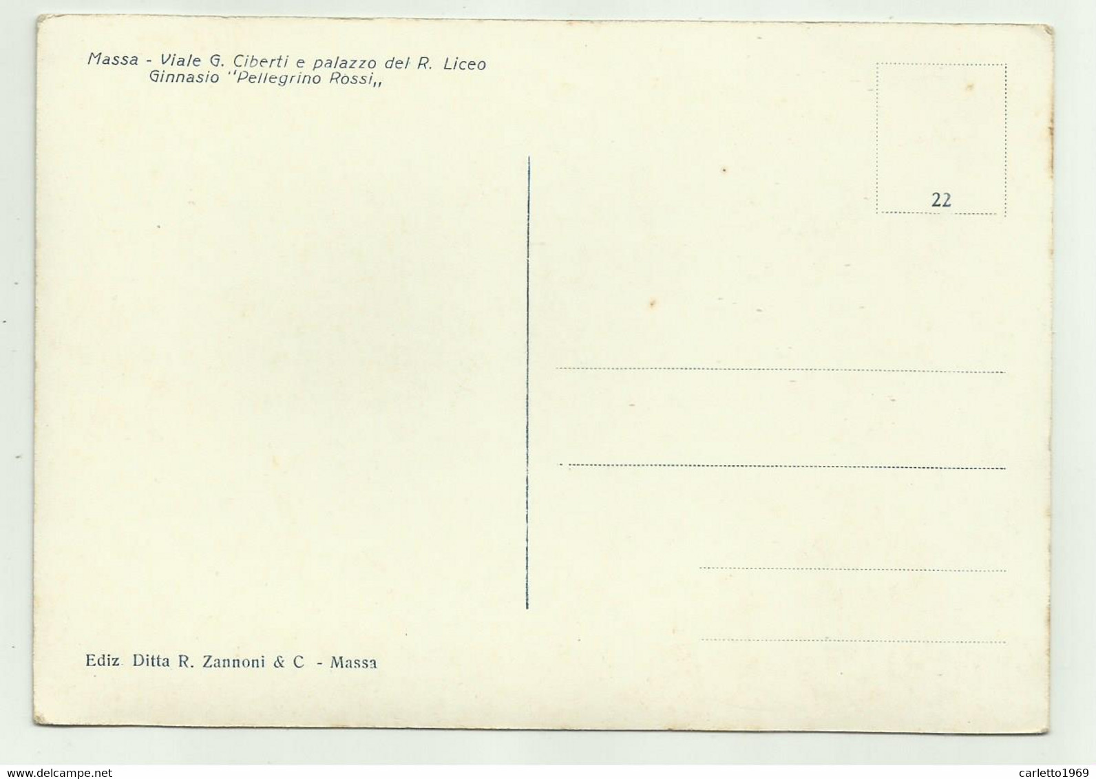 MASSA - VIALE G.CIBERTI E PALAZZO DEL R.LICEO GINNASIO PELLEGRINO ROSSI - NV  FG - Livorno