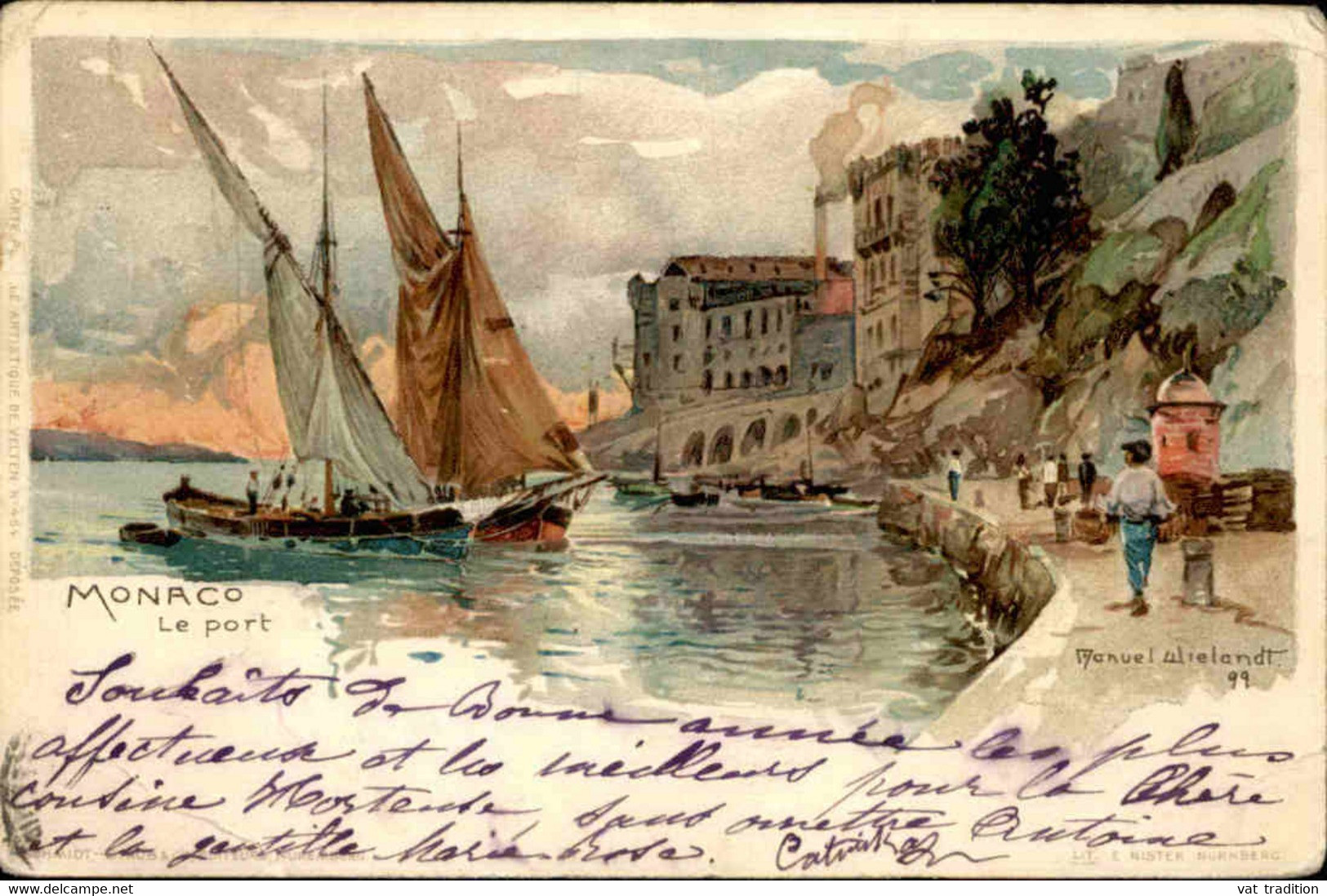 MONACO - Carte Postale Du Port Par Un Illustrateur  - L 101402 - Harbor