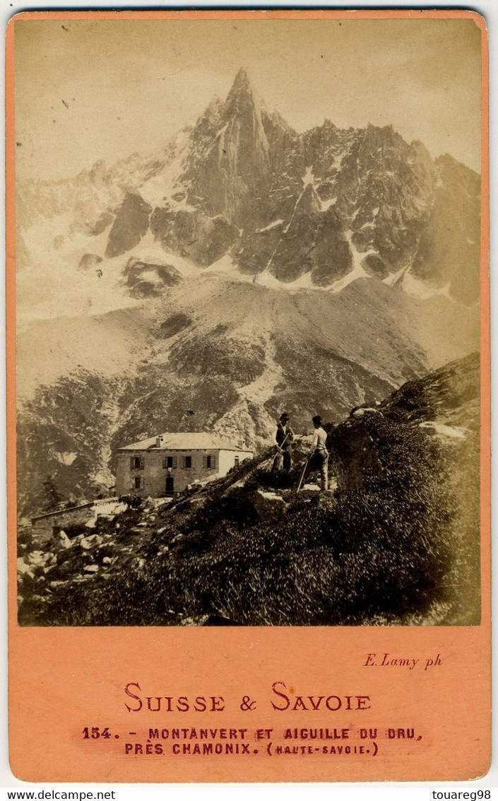 CDV Circa 1880. Montanvert Et Aiguille Du Dru Près Chamonix Par Lamy. Suisse Et Savoie. - Oud (voor 1900)