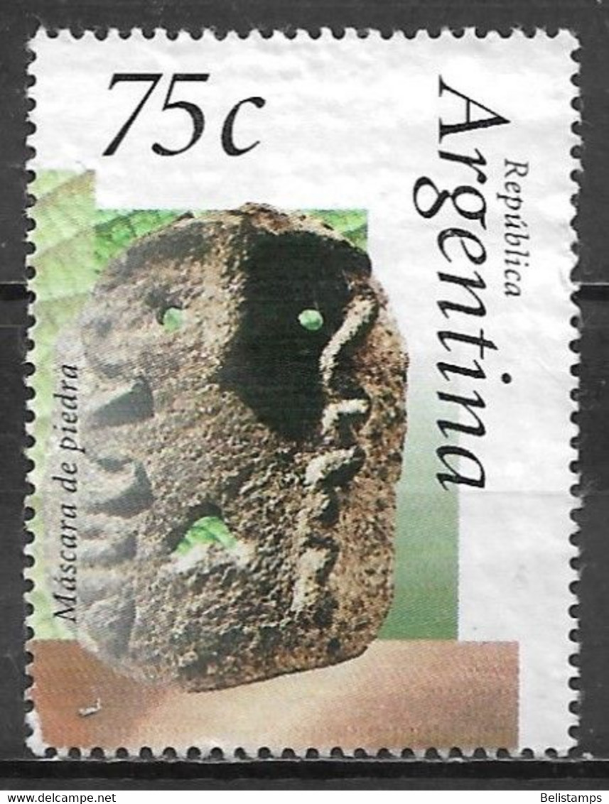 Argentina 1995. Scott #1900b (U) Native Heritage, Stone Mask - Usados