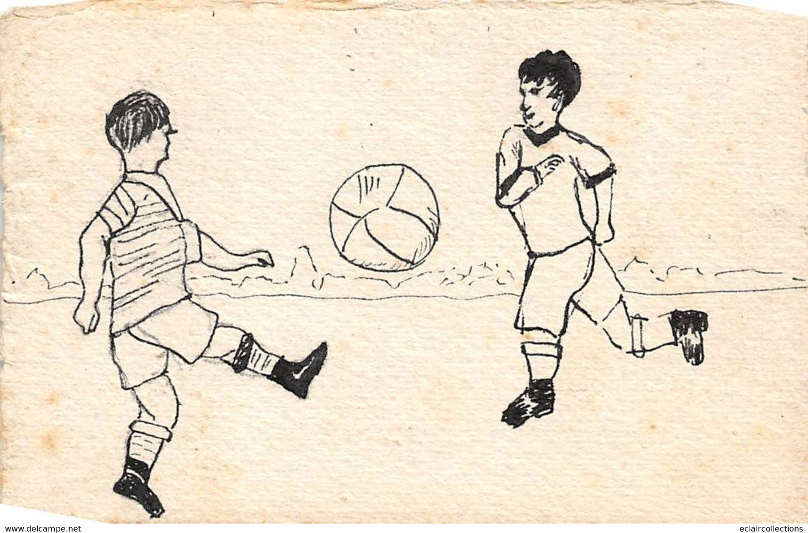Thème:  Sport:   Football       Dessin Amateur     (voir Scan) - Voetbal