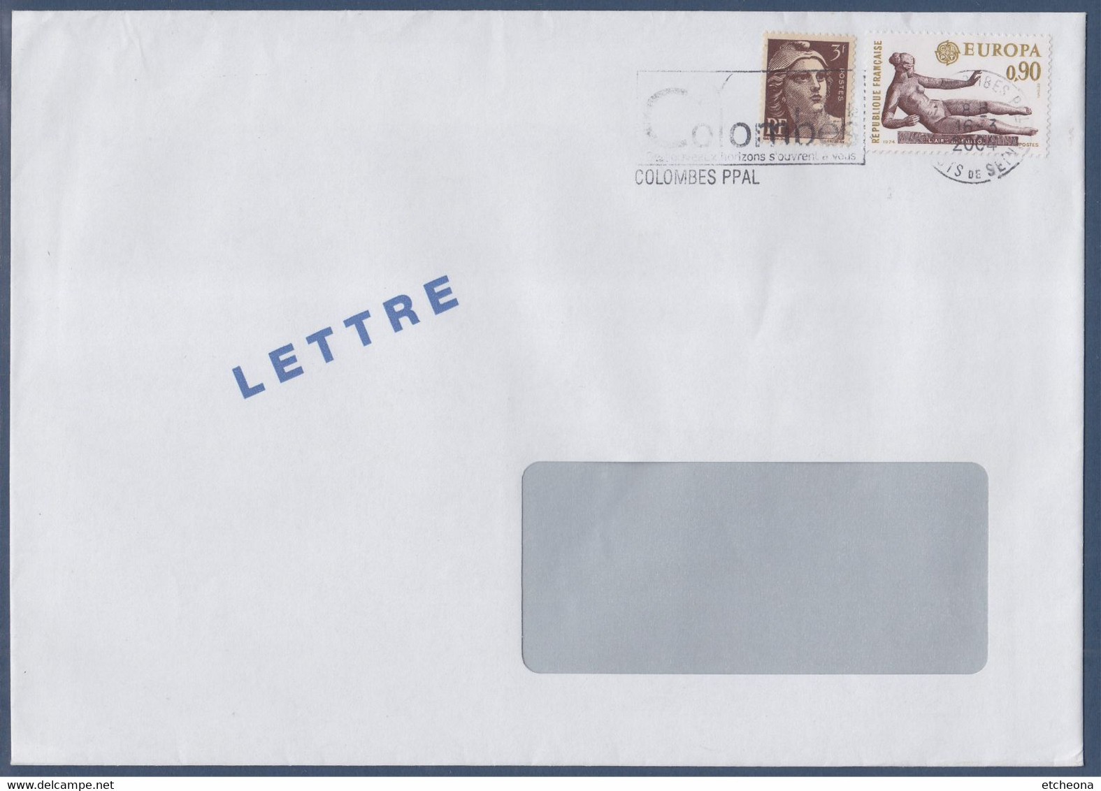 Marianne De Gandon N°715 De 1945/47 Europa N°1790  Sur Enveloppe Colombes 16.03.2003 - Lettres & Documents