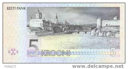 1994 Estonia 5 Kroon Banknote.Crisp UNC. - Estland