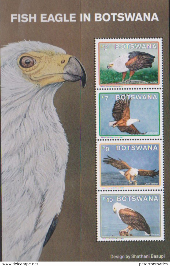 BOTSWANA, 2021, MNH, BIRDS, FISH EAGLES, SHEETLET - Eagles & Birds Of Prey