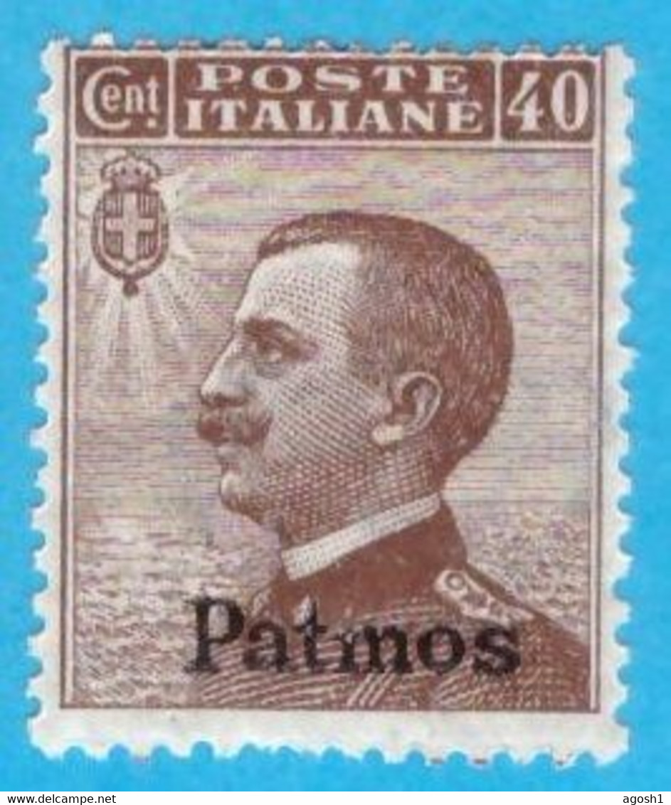 EGPA004 EGEO PATMO 1912 FBL D'ITALIA SOPRASTAMPATI PATMOS CENT 40 SASSONE NR 6 NUOVO MLH * - Aegean (Patmo)