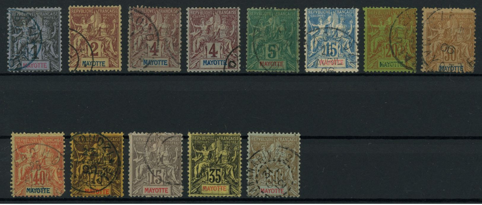 Mayotte 1892-1907 Lot Of Used Stamps, Very Good Overall Condition, Total Yv. Cat. Value €286 - Gebraucht