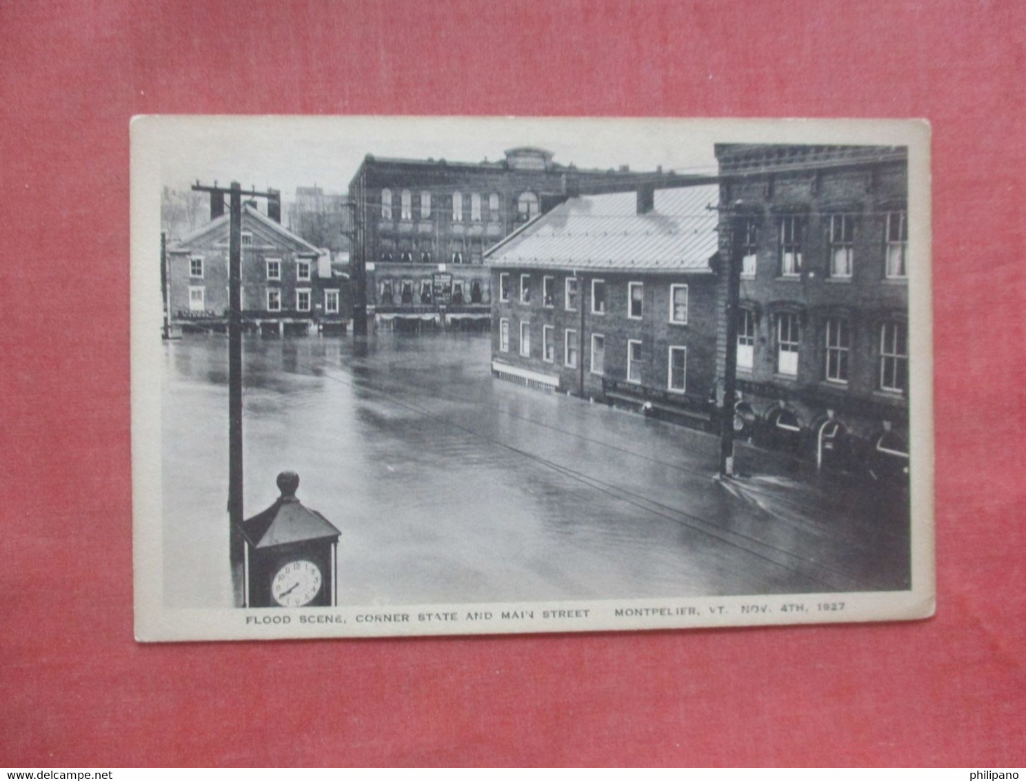 1927 Flood Scene State & Main Street  Vermont > Montpelier    Ref 5051 - Montpelier