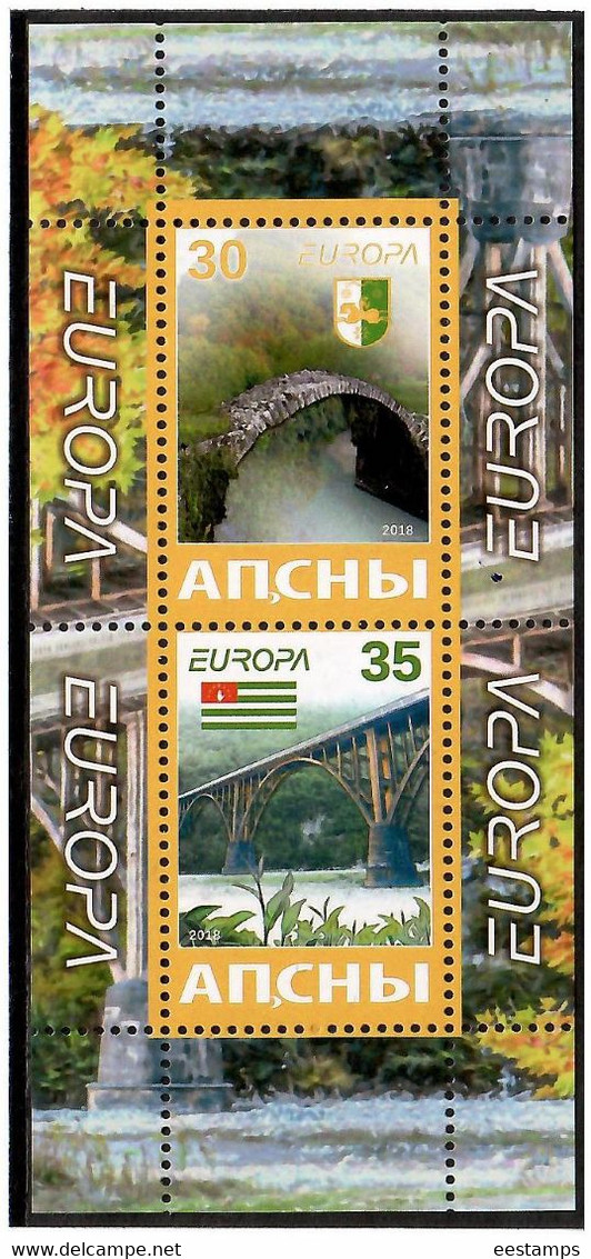 Abkhazia . EUROPA 2018 Bridges . (Arms,Flag) S/S :30,35 - 2018