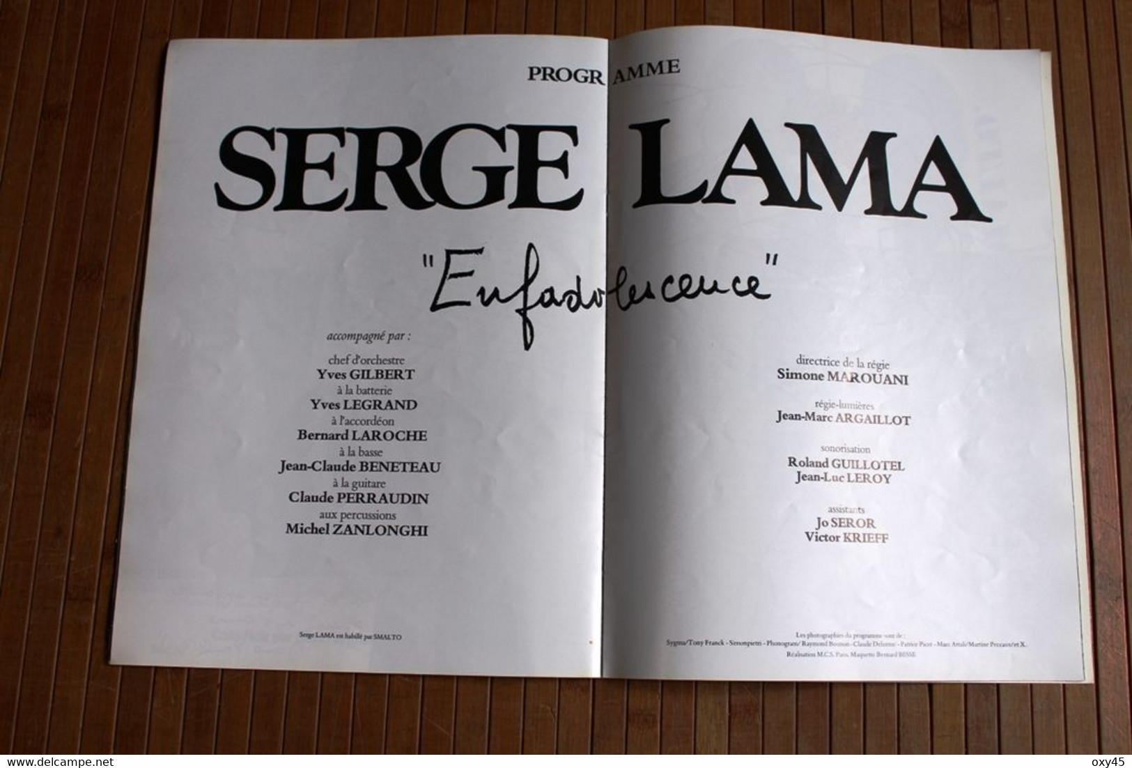 Programme De Spectacle De Serge Lama - Affiches & Posters