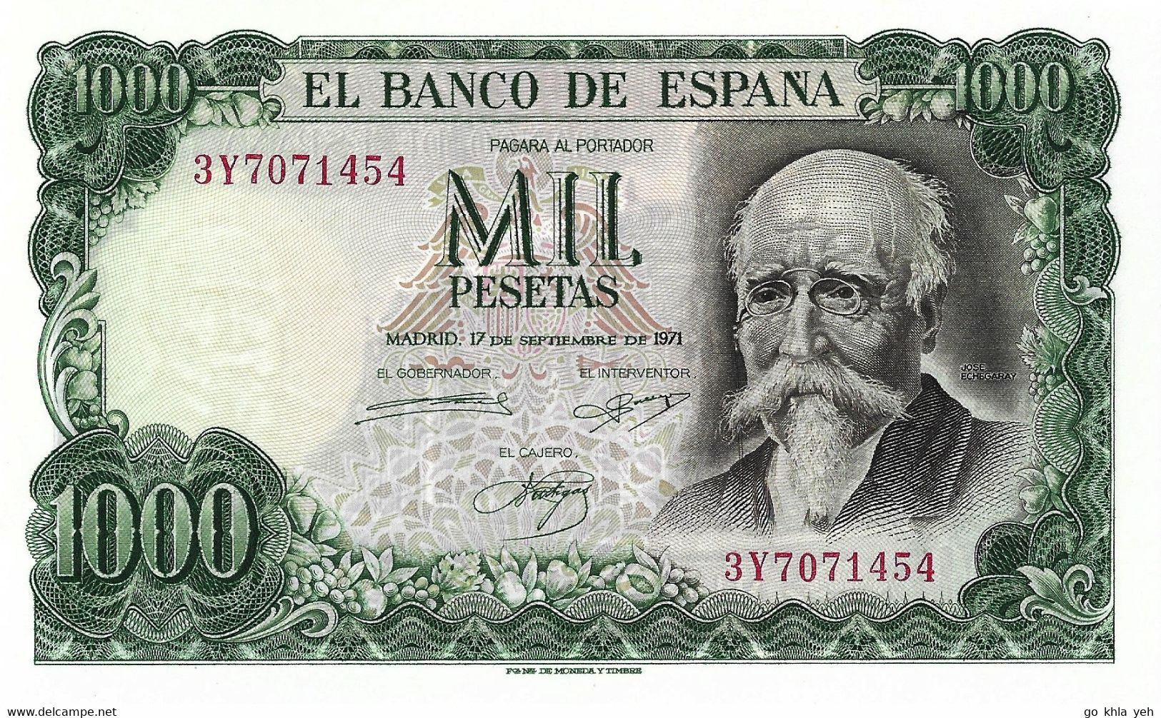 ESPAGNE 1971 1000 Peseta - P.154a.2  Neuf UNC - 1000 Peseten