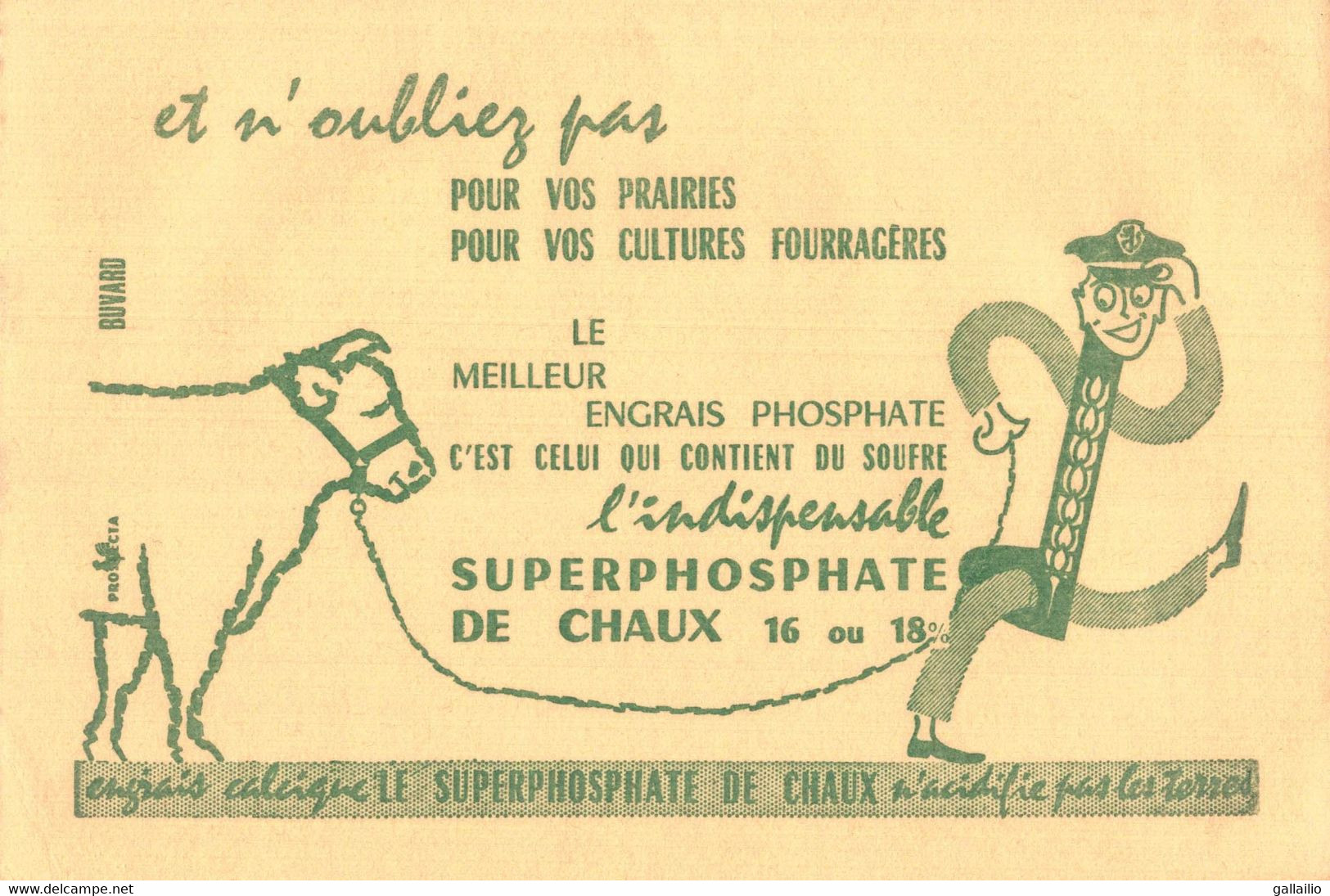 BUVARD SUPERPHOSPHATE DE CHAUX - Agriculture