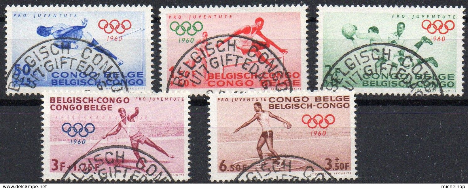 CONGO BELGE - N° 367/371 (Oblitérés / Used) - 1960 - Jeux Olympiques De Rome - Gebraucht