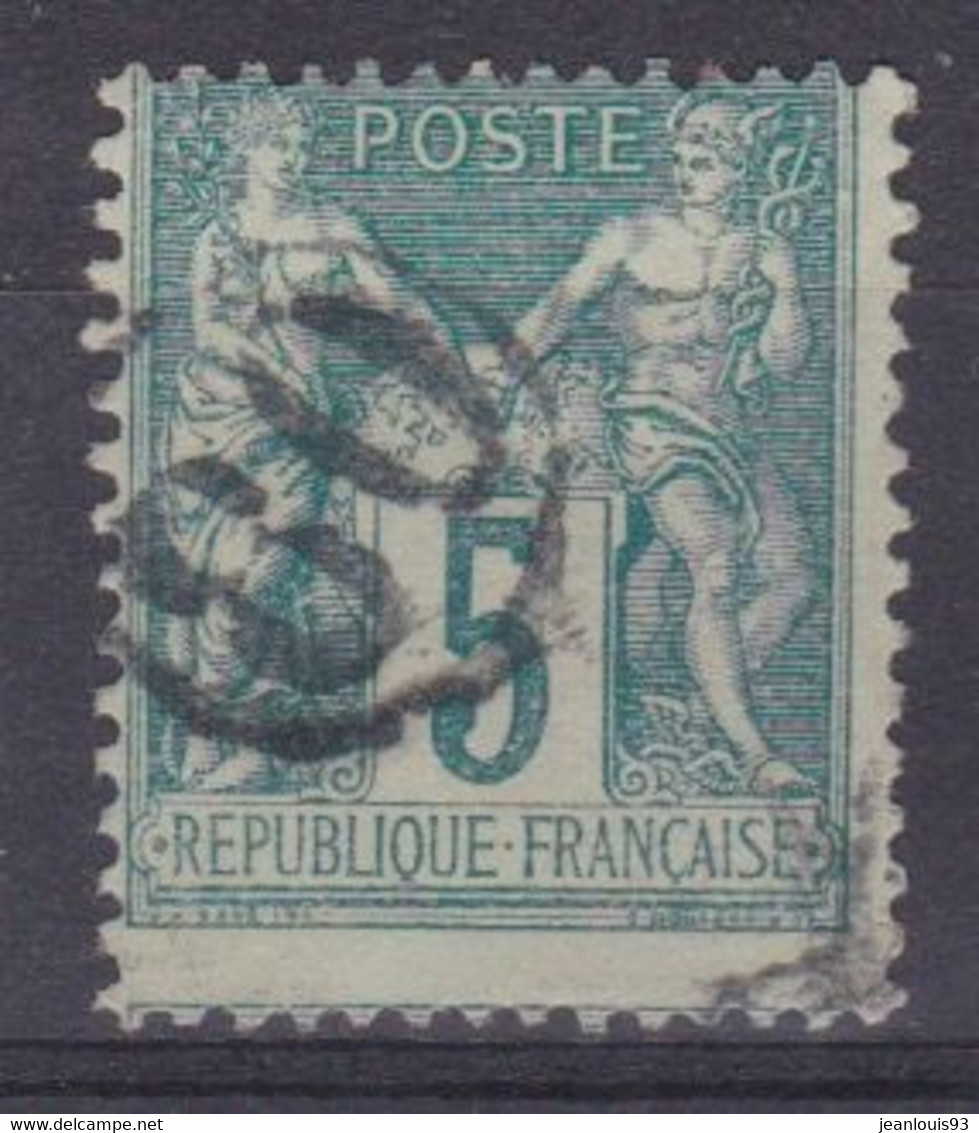 FRANCE - CACHET JOUR DE L'AN CHIFFRE 80 DANS CERCLE SUR 75 TYPE SAGE COTE 20 EUR - Used Stamps