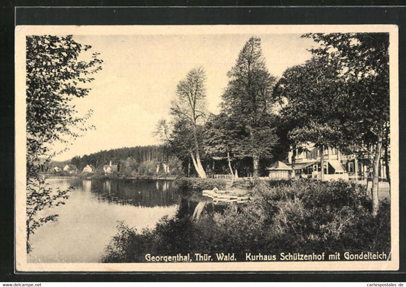 AK Georgenthal Im Thür. Wald, Kurhaus Schützenhof Mit Dem Gondelteich - Georgenthal