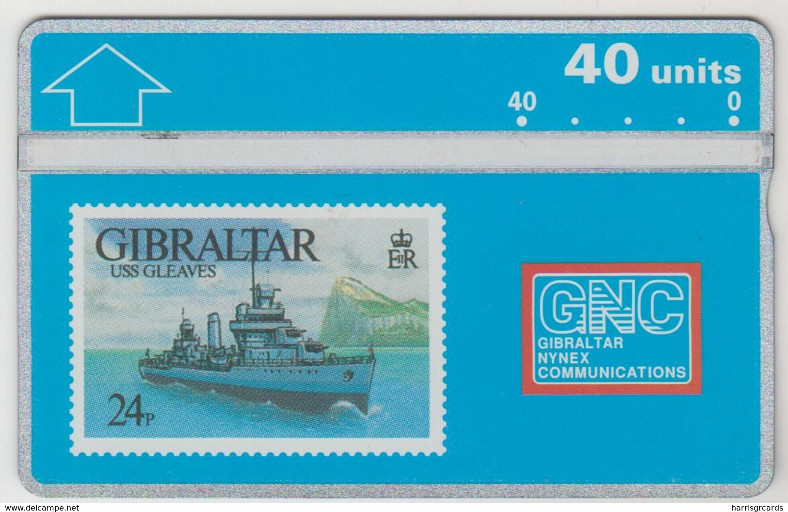 GIBRALTAR - USS Gleaves, 40 U, 1993, CN:306A,  Tirage 20.000, Used - Gibraltar