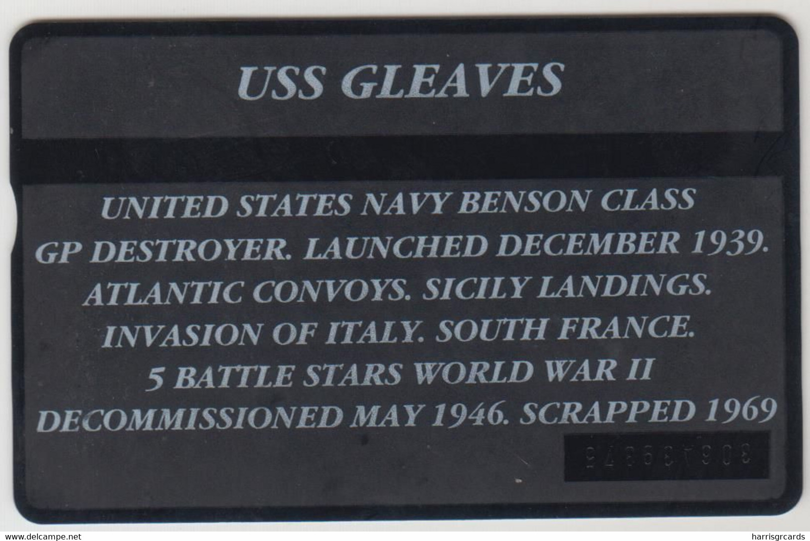 GIBRALTAR - USS Gleaves, 40 U, 1993, CN:306A,  Tirage 20.000, Used - Gibilterra
