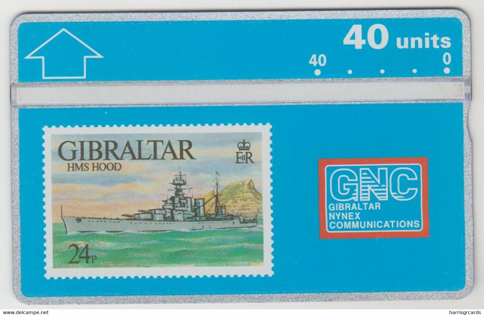 GIBRALTAR - HMS Hood, 40 U, 1993, CN:306A,  Tirage 20.000, Used - Gibilterra