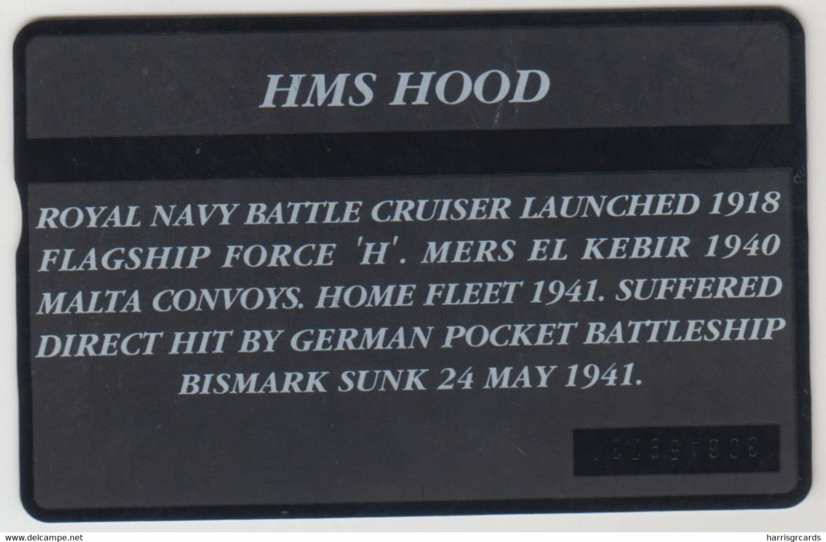 GIBRALTAR - HMS Hood, 40 U, 1993, CN:306A,  Tirage 20.000, Used - Gibilterra