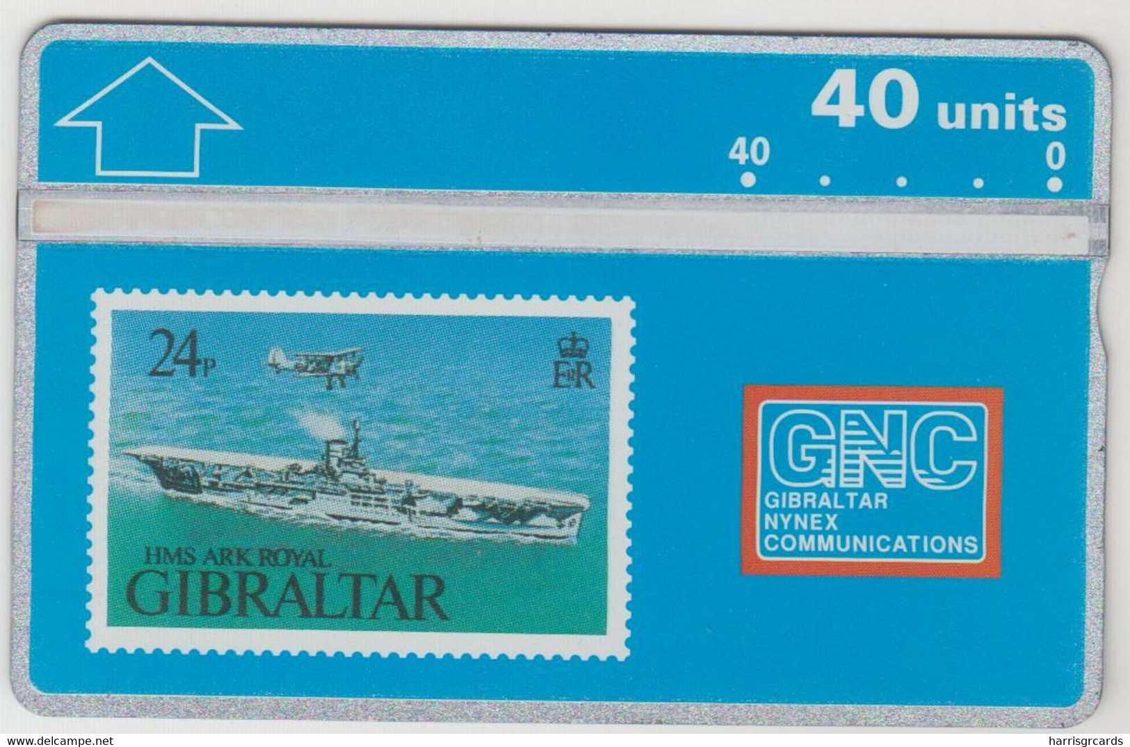 GIBRALTAR - HMS Ark Royal, 40 U, 1993, CN:306A,  Tirage 20.000, Used - Gibilterra