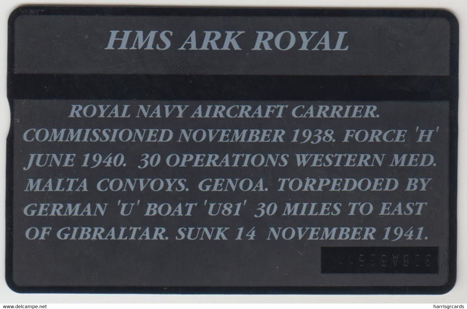 GIBRALTAR - HMS Ark Royal, 40 U, 1993, CN:306A,  Tirage 20.000, Used - Gibraltar