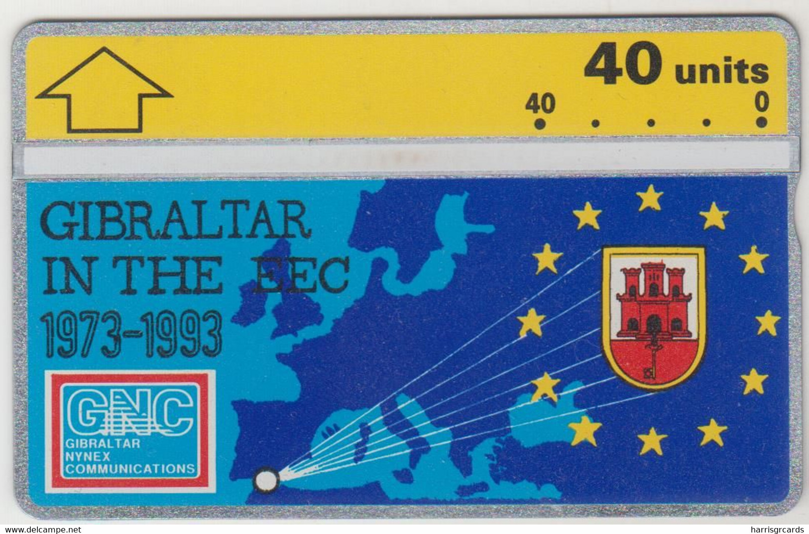 GIBRALTAR - 20 Years Of Gibraltar In The EEC, 40 U, 01/93, CN:308A,  Tirage 20.000, Mint - Gibraltar