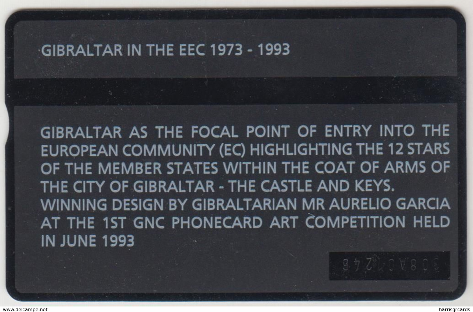 GIBRALTAR - 20 Years Of Gibraltar In The EEC, 40 U, 01/93, CN:308A,  Tirage 20.000, Mint - Gibraltar