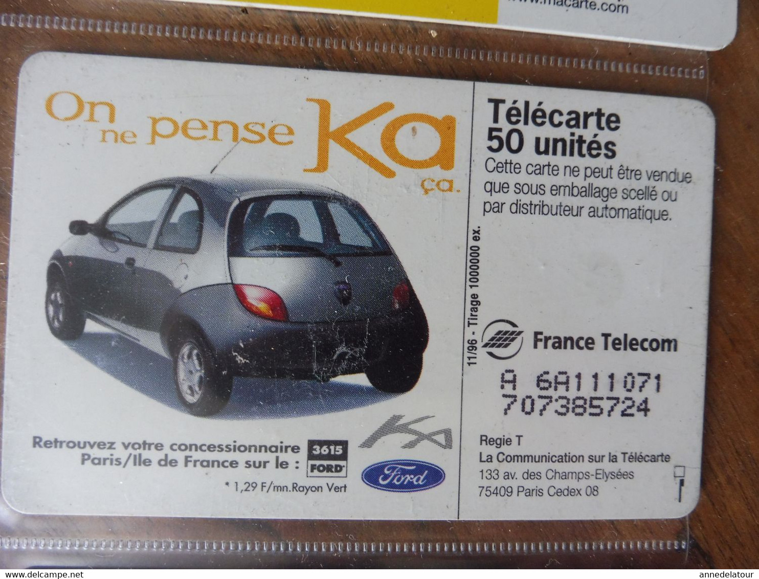 10 télécartes (sur l'automobile) FRANCE TELECOM  Fiesta, Ford Ka, Peugeot, Ford, Peugeot Assistance, Renault, Citroën..