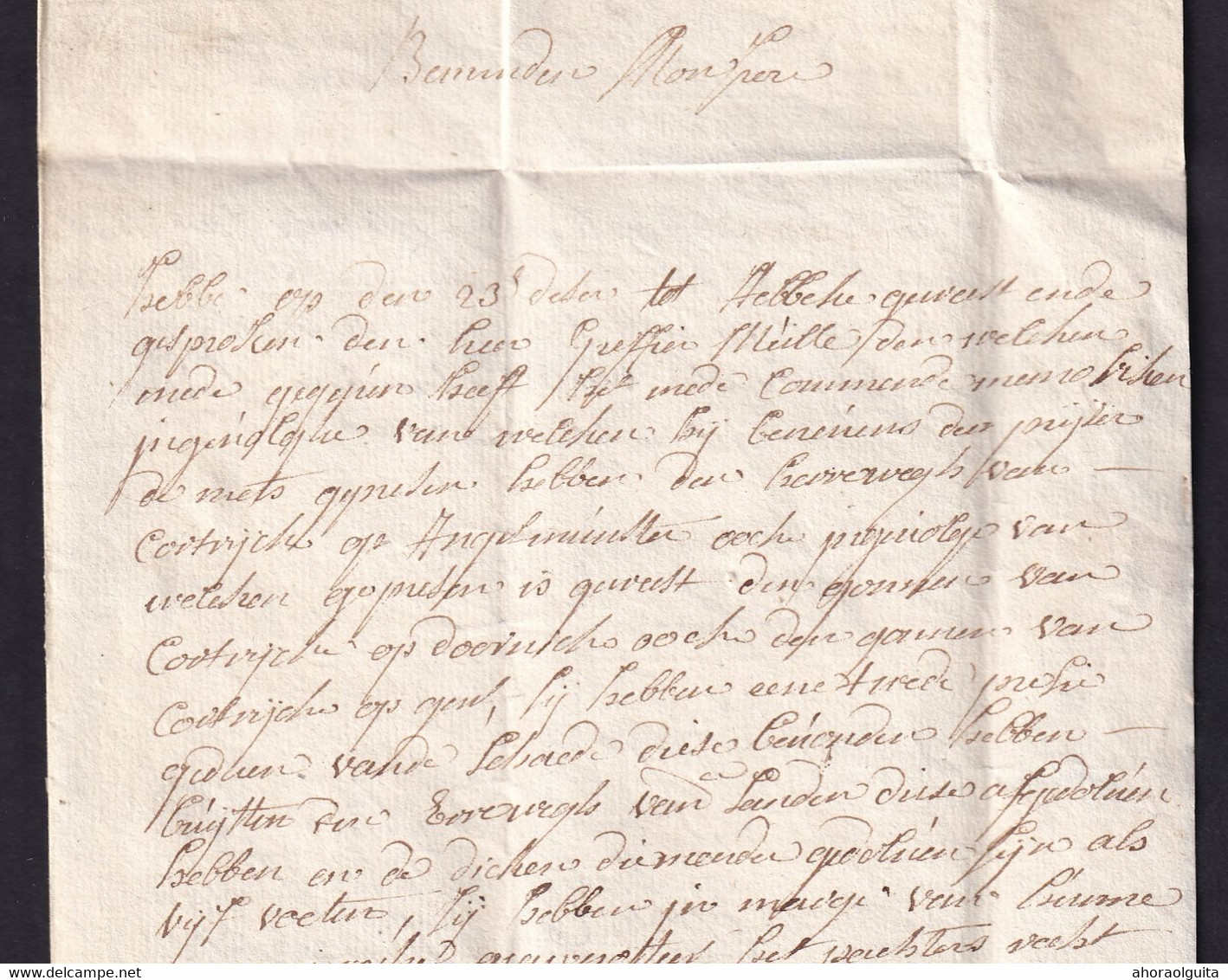 DDZ 823 - Lettre Précurseur 1752 - SWEVEGHEM Vers HALLEBECKE (HARELBEKE) - Manuscrit Met Vrint - 1714-1794 (Paises Bajos Austriacos)