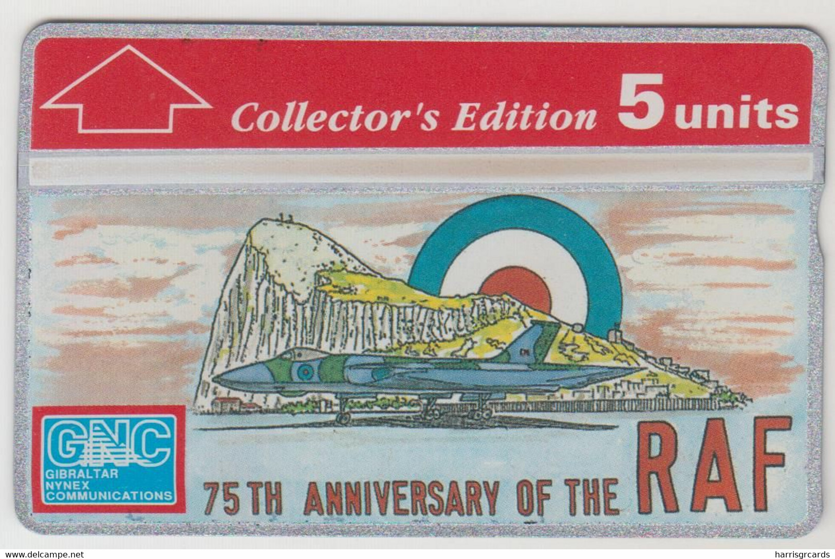 GIBRALTAR - 75th Anniversary Of The RAF Collectors Ed., 5 U, 08/93, CN:308A,  Tirage 8.000, Mint - Gibraltar