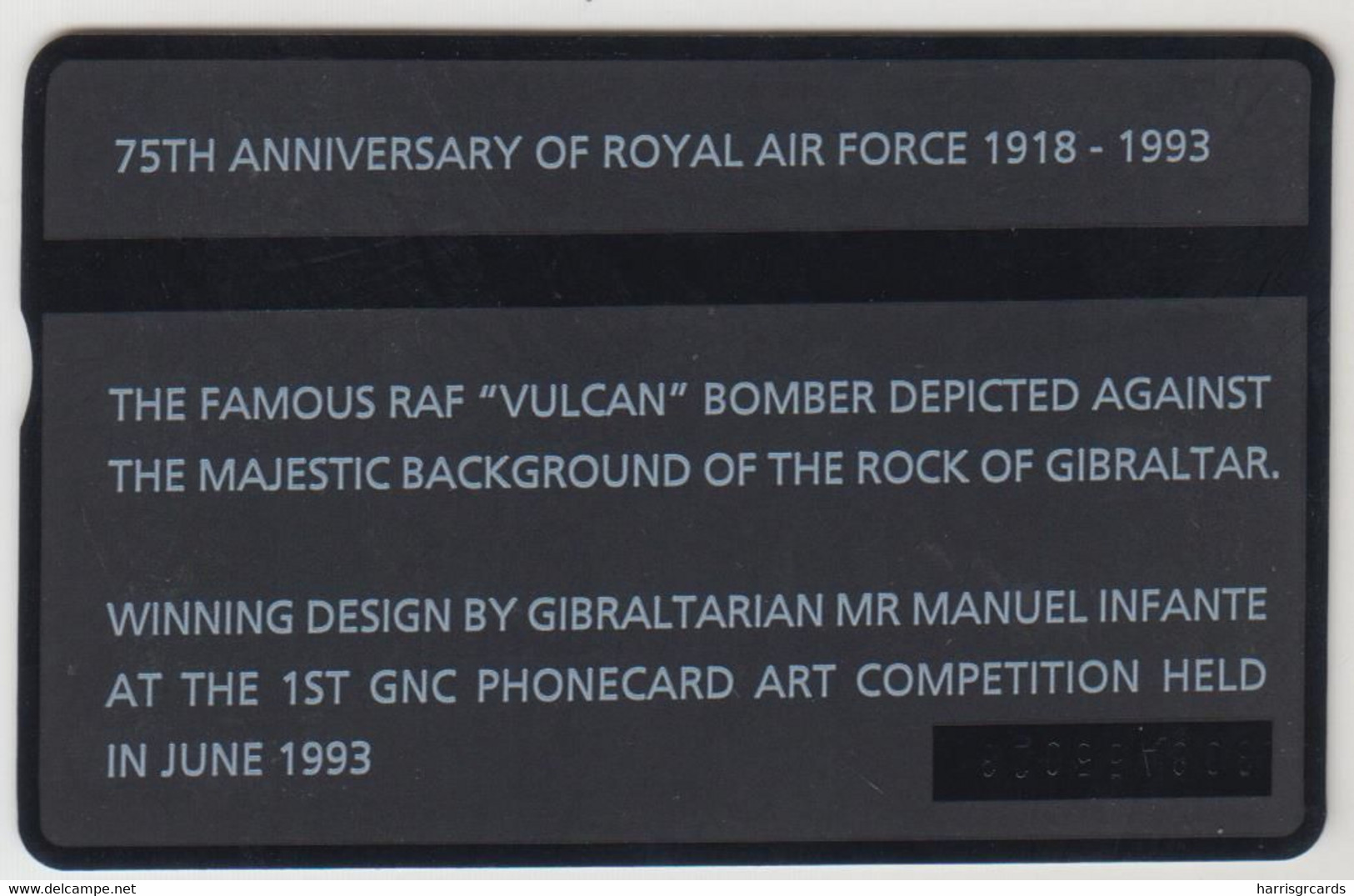 GIBRALTAR - 75th Anniversary Of The RAF Collectors Ed., 5 U, 08/93, CN:308A,  Tirage 8.000, Mint - Gibilterra