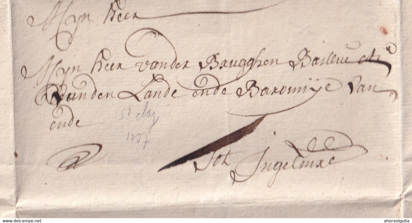 DDZ 834 - Lettre Précurseur 1757 - ST ELOYS VIJVE Vers INGELMUNSTER - Signée Van Quickenborne - 1714-1794 (Paises Bajos Austriacos)