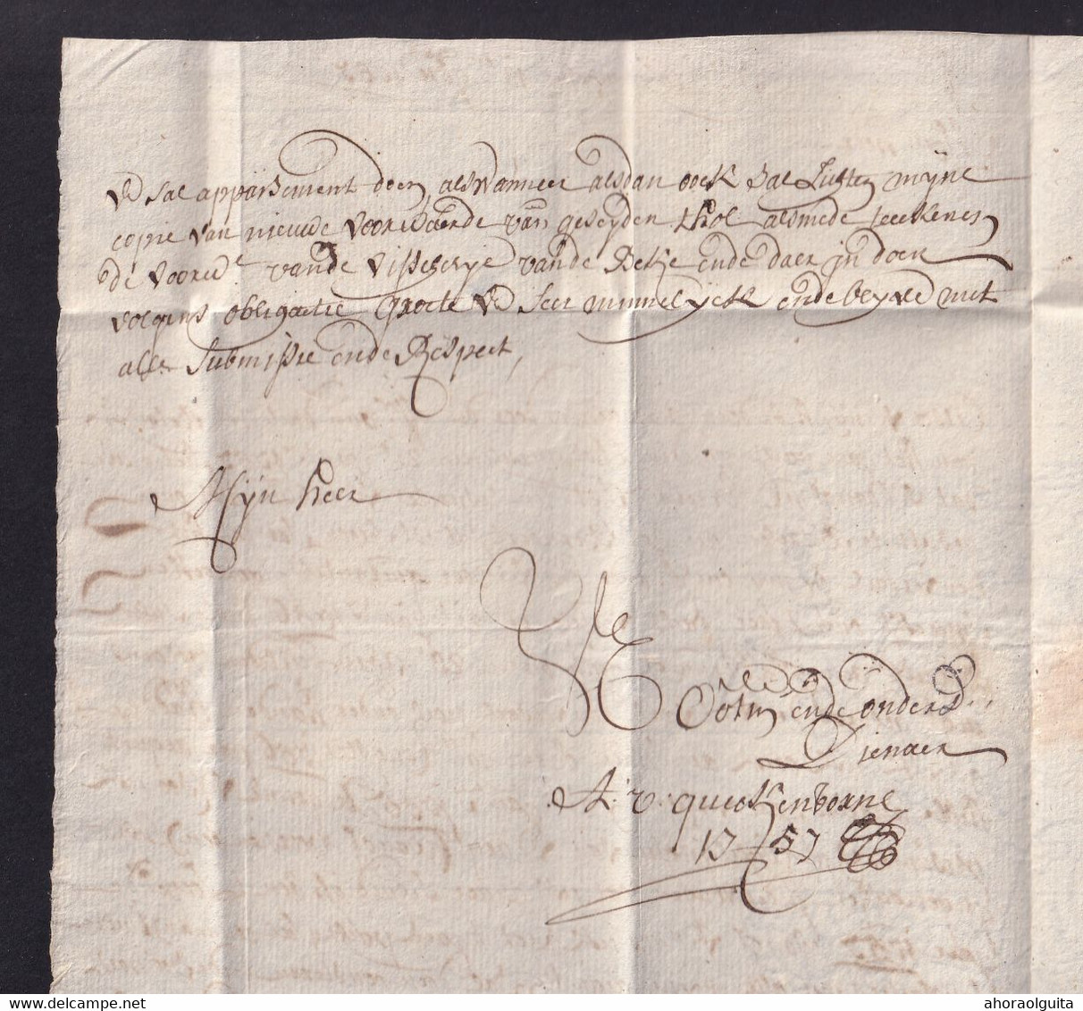 DDZ 834 - Lettre Précurseur 1757 - ST ELOYS VIJVE Vers INGELMUNSTER - Signée Van Quickenborne - 1714-1794 (Paises Bajos Austriacos)