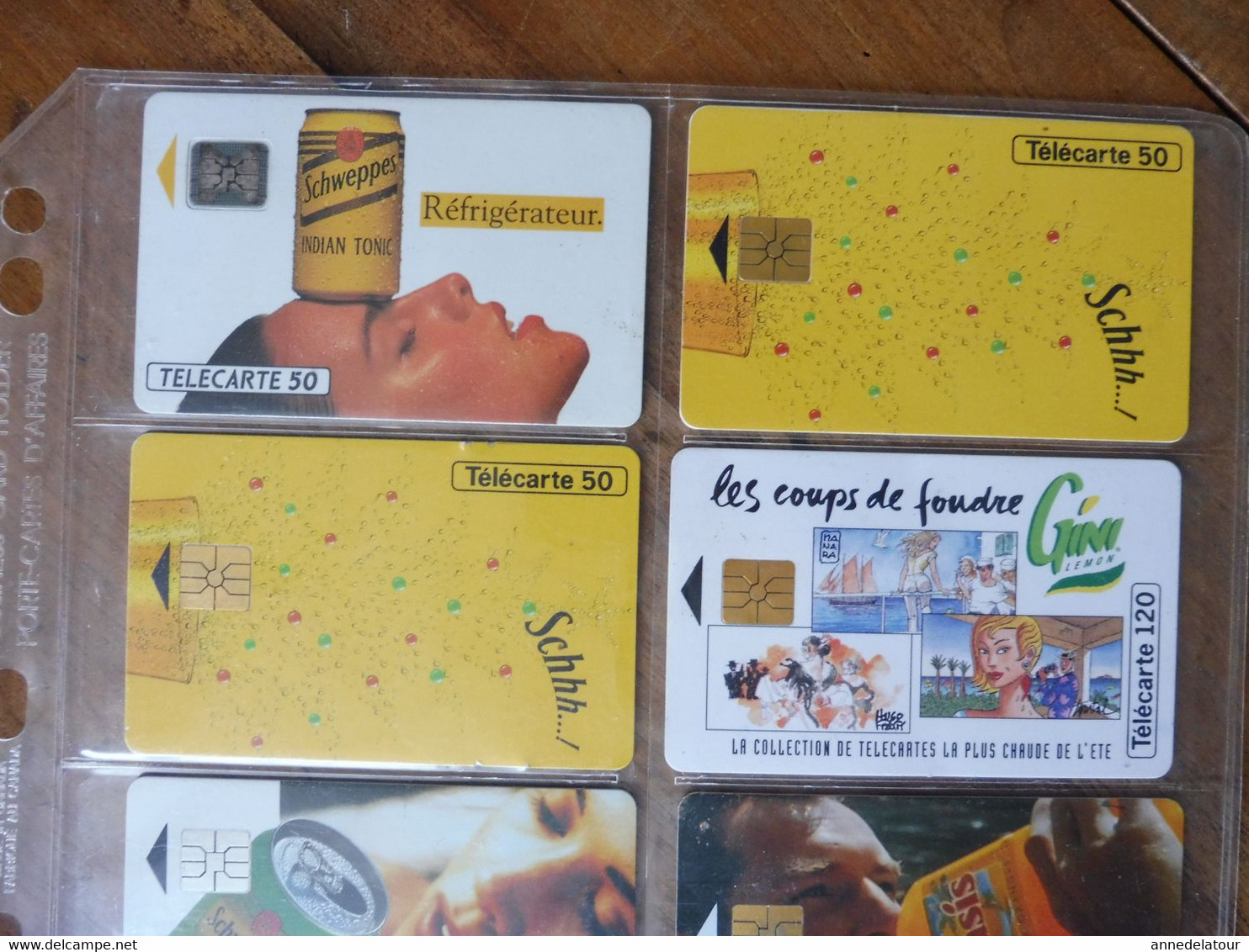 10 Télécartes (rafraichissantes)  FRANCE TELECOM   Avec Schweppes , Gini , Oasis , Vittel , Liptonic , Dry Lemon.... - Werbung