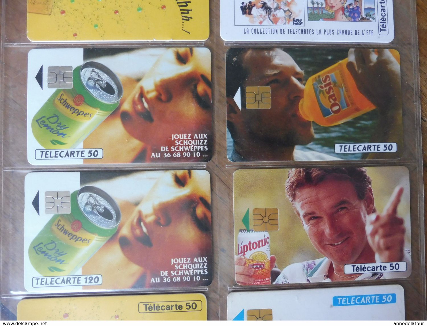 10 Télécartes (rafraichissantes)  FRANCE TELECOM   Avec Schweppes , Gini , Oasis , Vittel , Liptonic , Dry Lemon.... - Advertising
