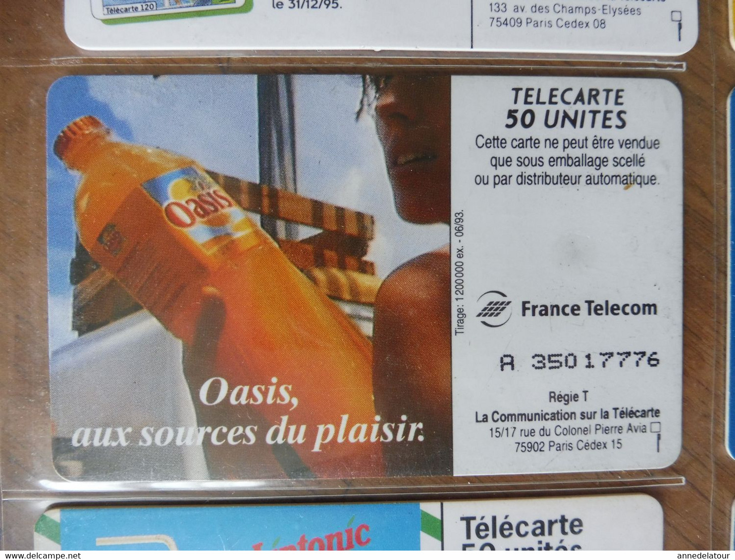 10 télécartes (rafraichissantes)  FRANCE TELECOM   avec Schweppes , Gini , Oasis , Vittel , Liptonic , Dry Lemon....