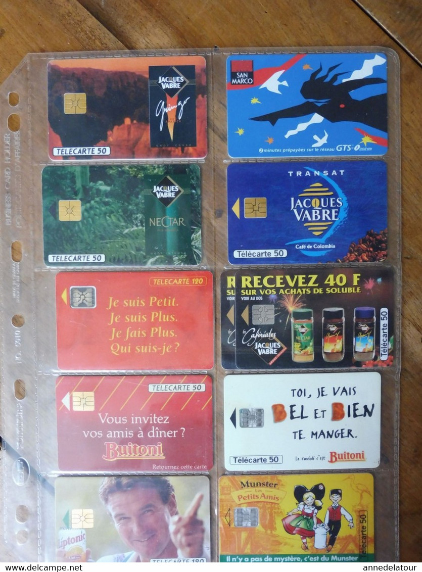 10 Télécartes (repas)  FRANCE TELECOM -->  Buitoni  , Munster, Maggi , Liptoni, Café Jacques Vabre Et San Marco, - Publicidad