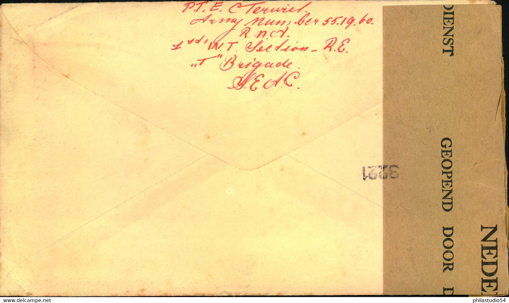 1946, Military Mail Censored From "NETHERLAND POSTOFFICE SINGAPORE" To Amsterdam - Niederländisch-Indien