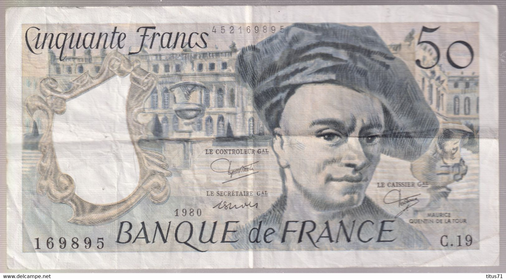 Billet 50 Francs France Quentin De La Tour 1980 - 50 F 1976-1992 ''Quentin De La Tour''