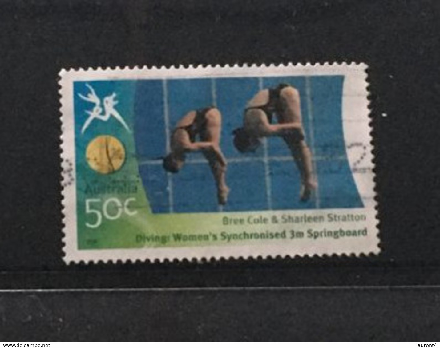 (stamp 17-7-2021) Australia Use Stamp (scarce) - Melbourne Commonweatlh Games Gold Medalist - Diving - Tuffi