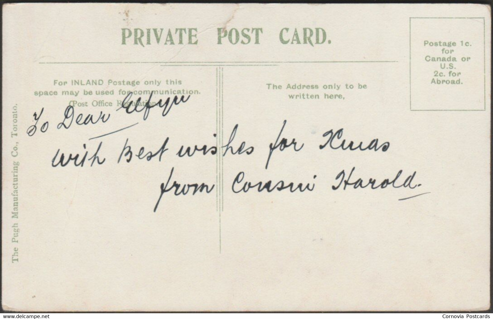 Queen Victoria School, Hamilton, Ontario, C.1910 - Pugh Postcard - Hamilton