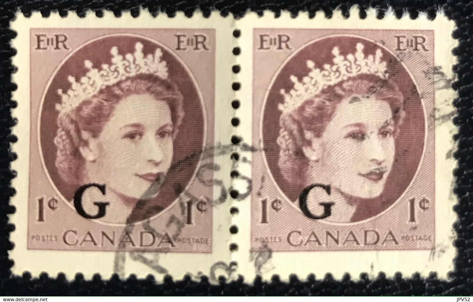 Canada - P5/45 - (°)used - 1956 - Michel 46 - Koningin Elizabeth II - Aufdrucksausgaben
