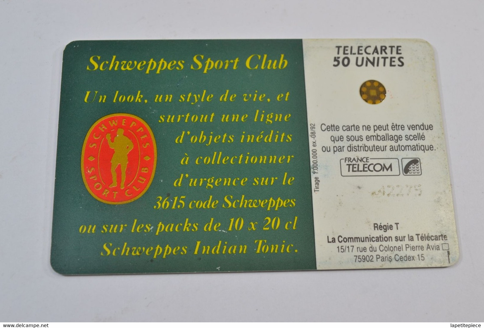 (A) Télécarte Carte Téléphonique 50 Schweppes Indian Tonic Réfrigérateur - Alimentation