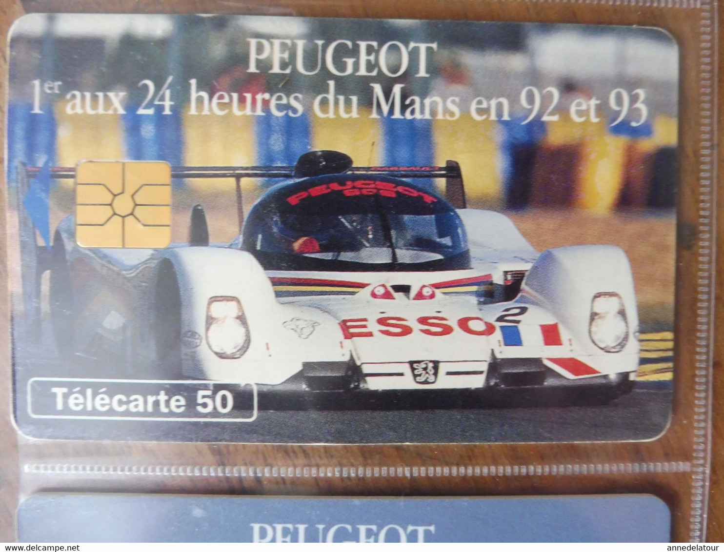 10 télécartes (automobiles de courses des 24 heures du Mans)  FRANCE TELECOM -->  PEUGEOT se bat pour ESSO