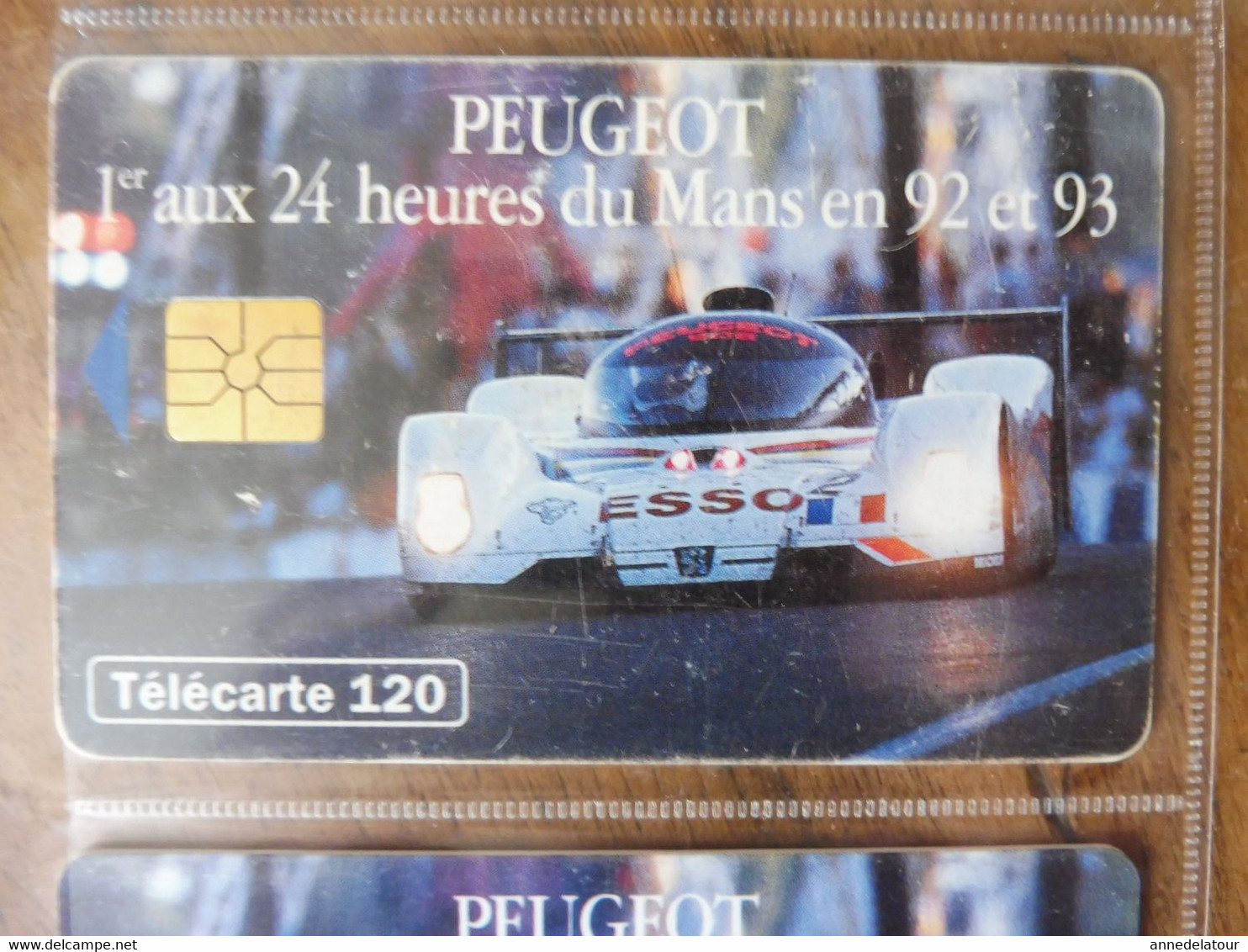10 télécartes (automobiles de courses des 24 heures du Mans)  FRANCE TELECOM -->  PEUGEOT se bat pour ESSO