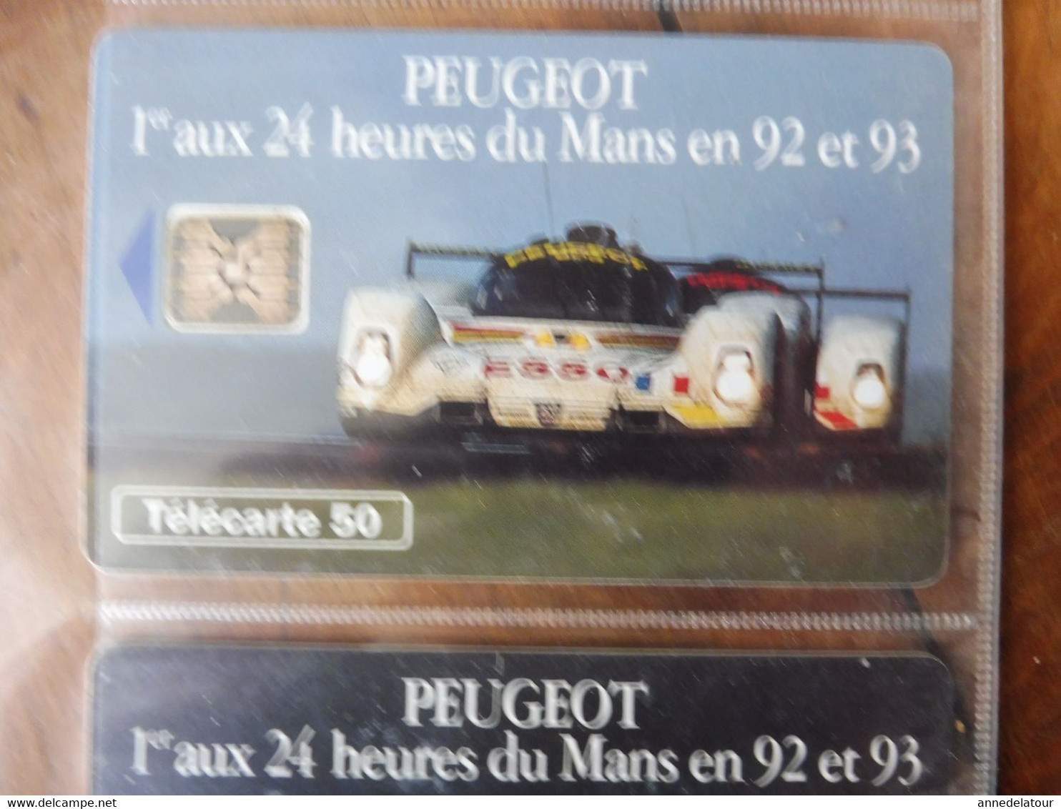 10 télécartes (automobiles de courses des 24 heures du Mans)  FRANCE TELECOM -->  PEUGEOT se bat pour ESSO