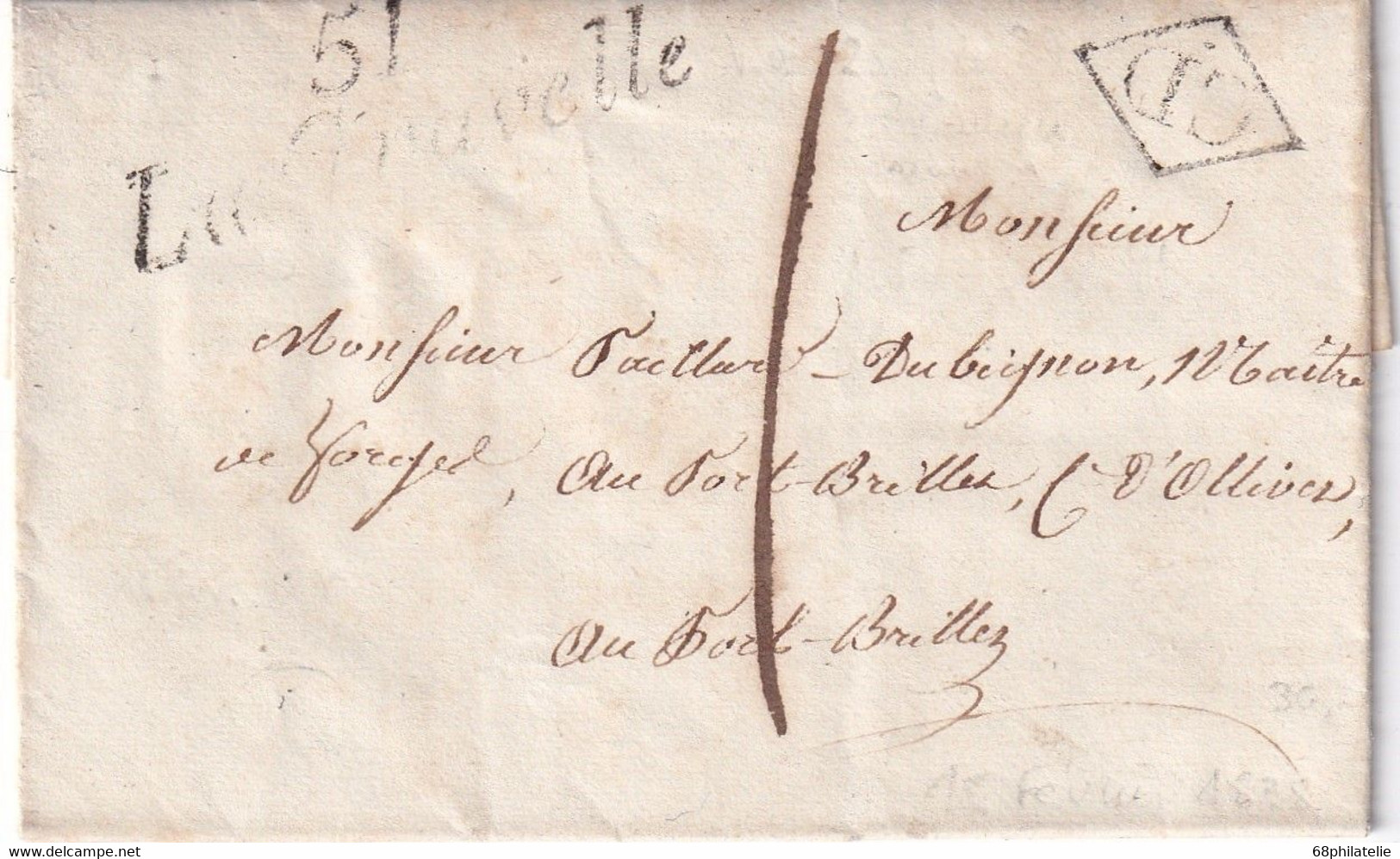 FRANCE 1838 LETTRE DE LA GRAVELLE AVEC CORRESPONDANCE - 1801-1848: Precursors XIX