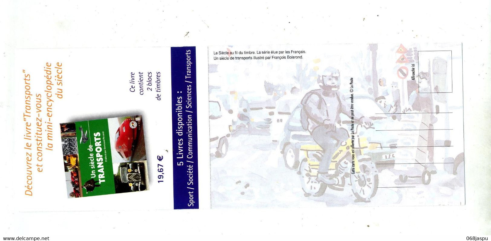 Carte Postale Transport Mobylette - Documents De La Poste
